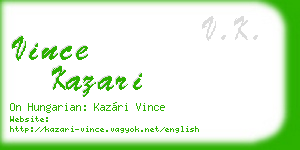 vince kazari business card